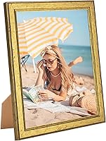 Vista 32 de Marco de Madera Marrón de 16 x 20 Pulgadas, Marco de Madera de 20 x 16 Pulgadas con Grano de Madera Natural Rústico, Marco de Pared Moderno Marrón