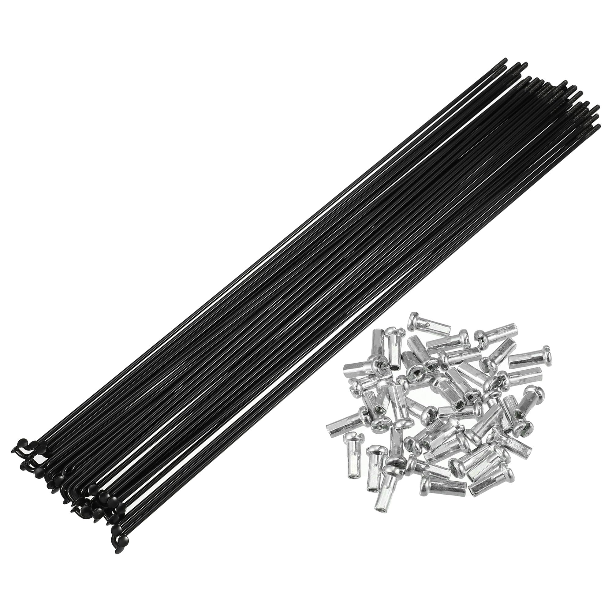 X AUTOHAUX 40 Pcs Bicycle Steel Spokes 14G Bike Spoke 260mm Length with Nipples