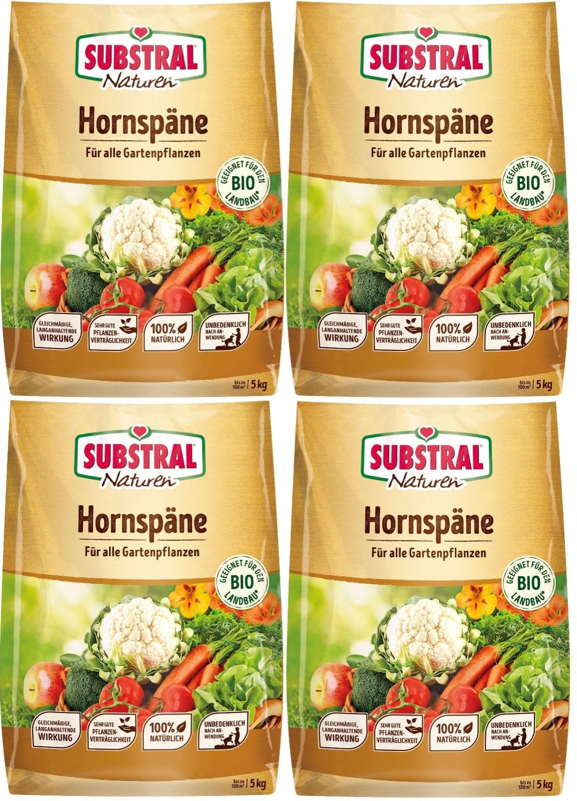 4 X 5 kg Bio Hornspäne Naturen