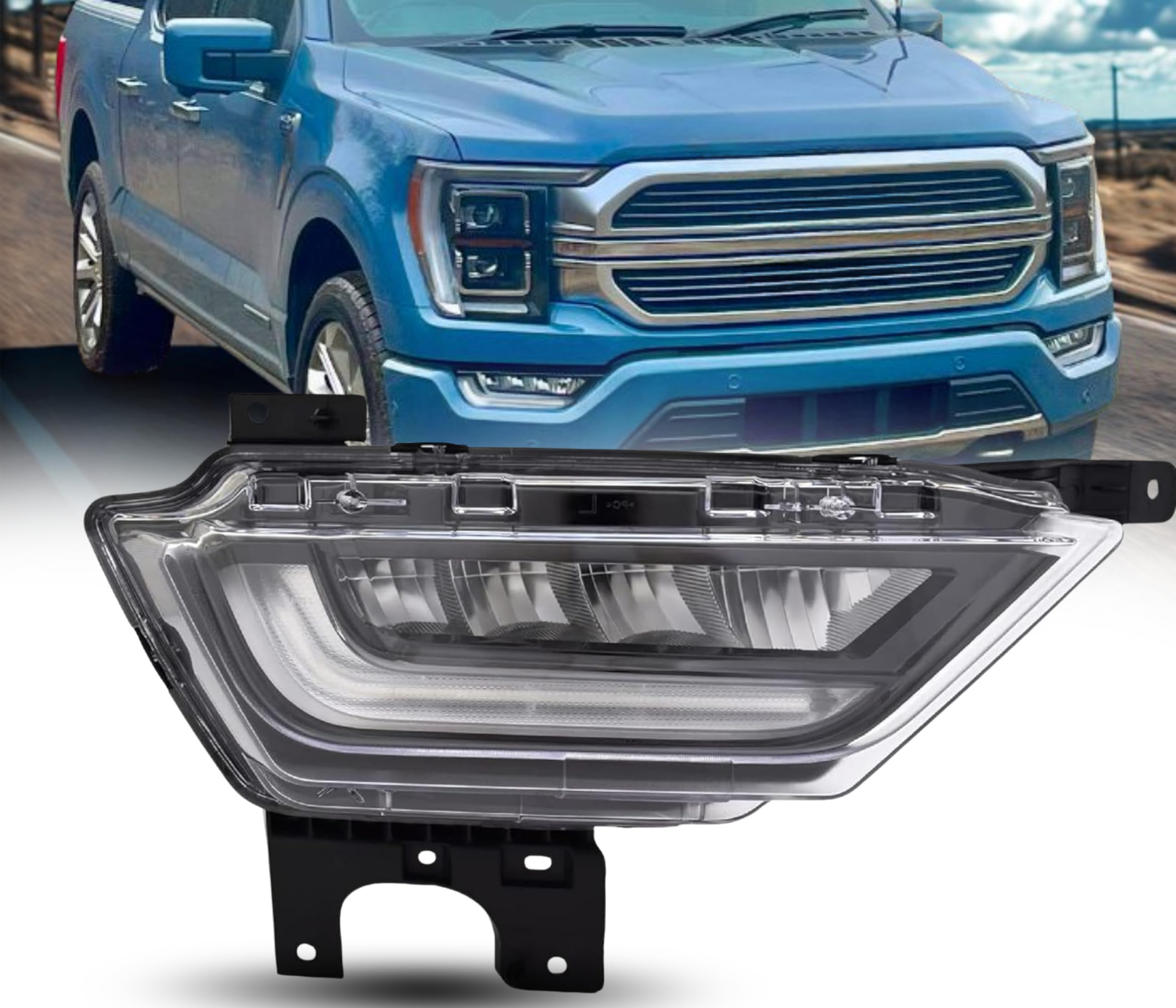 LED Fog Light For Ford F-150 2021-2023 Passenger Right Side - Clear Lens