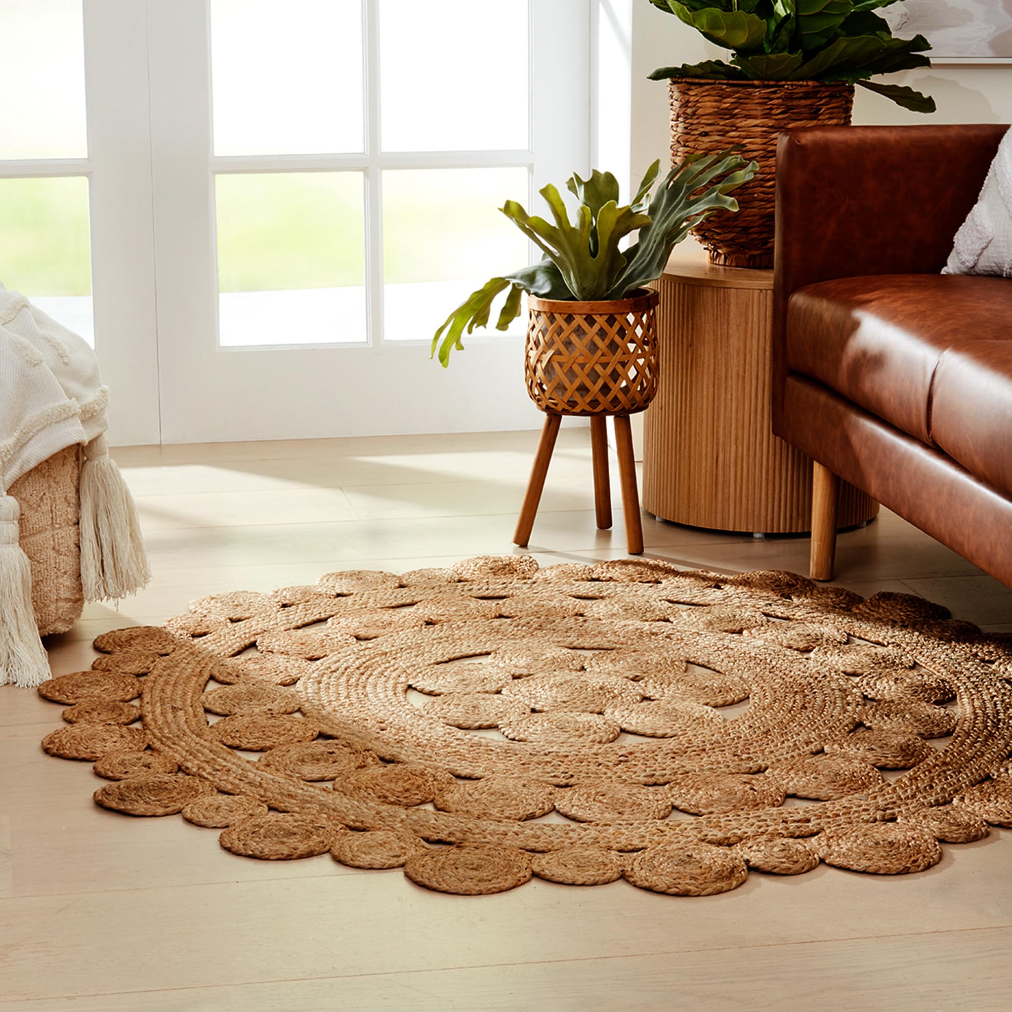 KANADEMONO Shaggy Design Rug - Natural