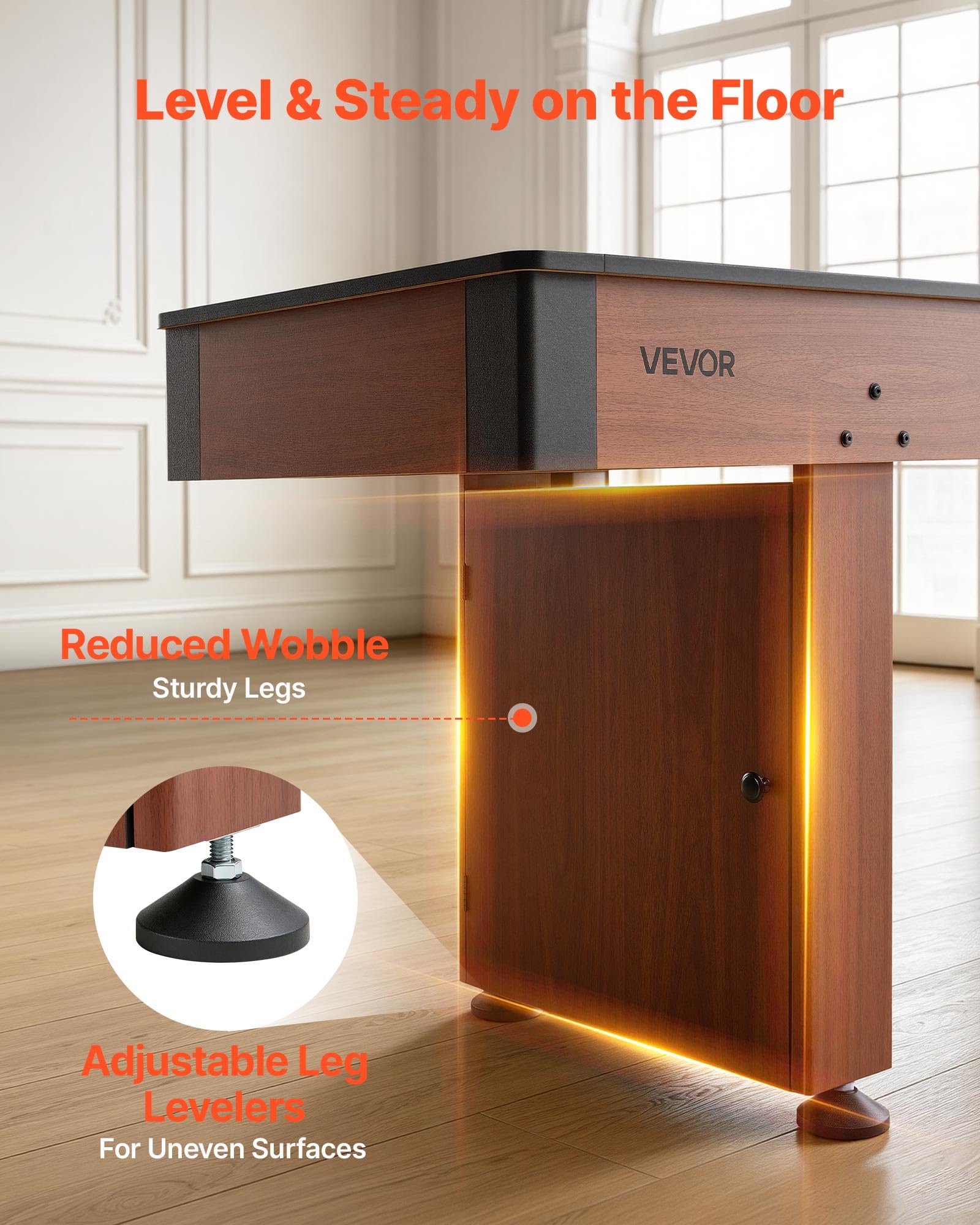 VEVOR Shuffleboard 2 en 1 2,1 m, 2,7 m, 3,6 m, Ensemble combiné Shuffleboard et Bowling avec Terrain de Jeu Anti-Rayures, disques, Ensemble de Bowling, Cire, Pinceau, Salle de Jeux familiale