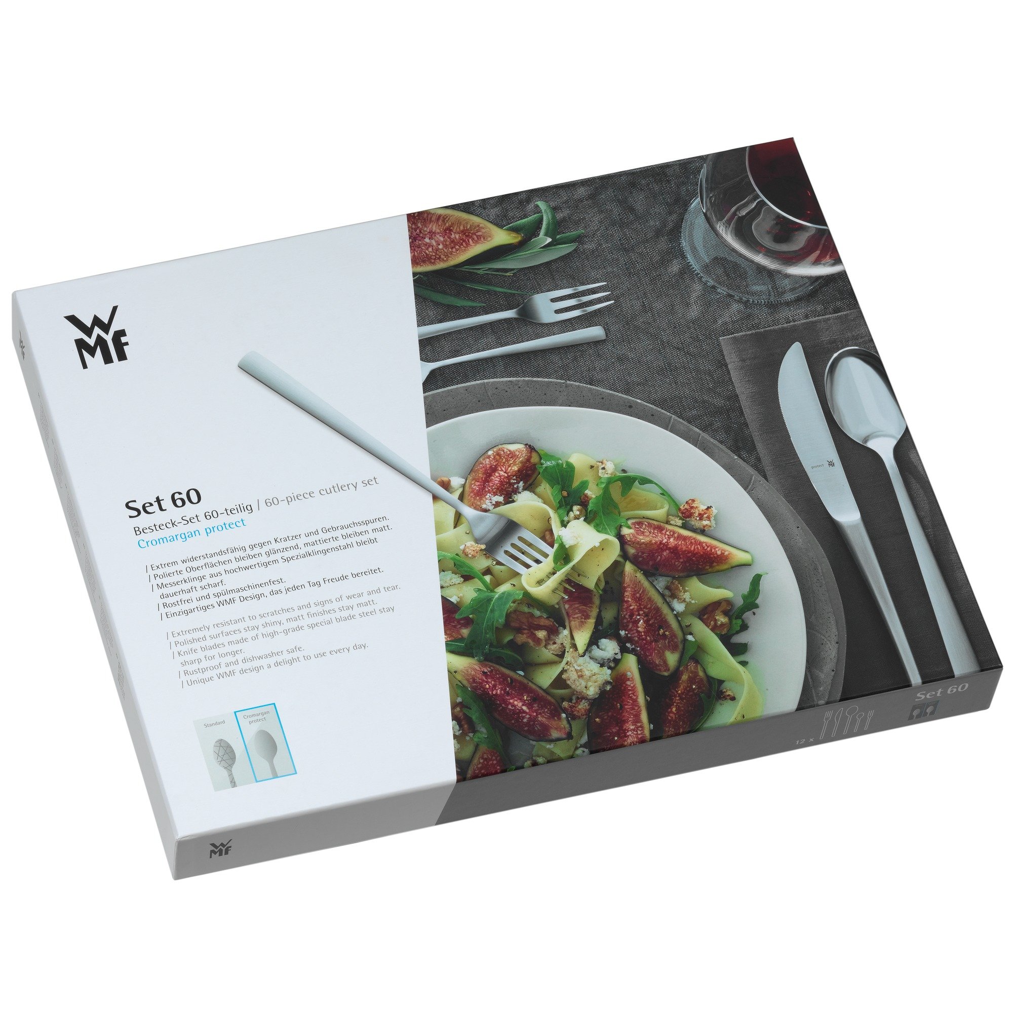 WMF 1166009999 Philadelphia Servizio di posate da 60 pezzi per 12 persone Acciaio inox Cromargan 18/10 lucido
