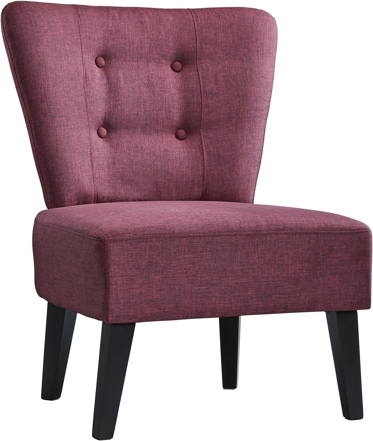 Your Home Plush Padded Accent Tub Chair Scooped Button Back Dining & Living Room Armchair (Purple)