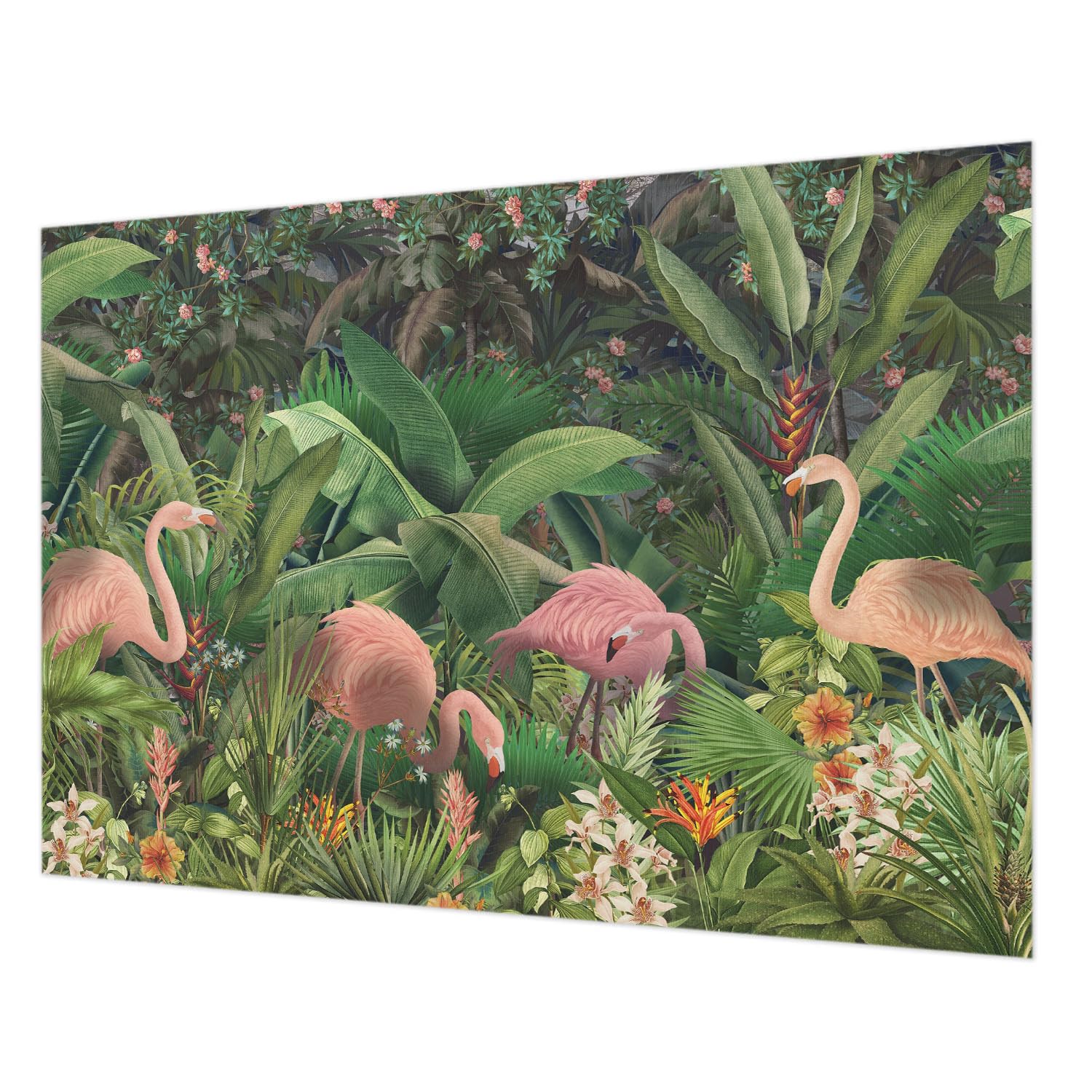 Papier peint intissé impression de haute qualité motif flamants roses