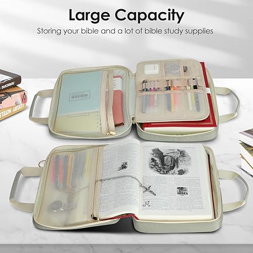Miniatura 3 de Fundas para la Biblia para mujer, funda de transporte de Biblia de tamaño extragrande, bolsa para la Biblia de la iglesia, regalos perfectos para