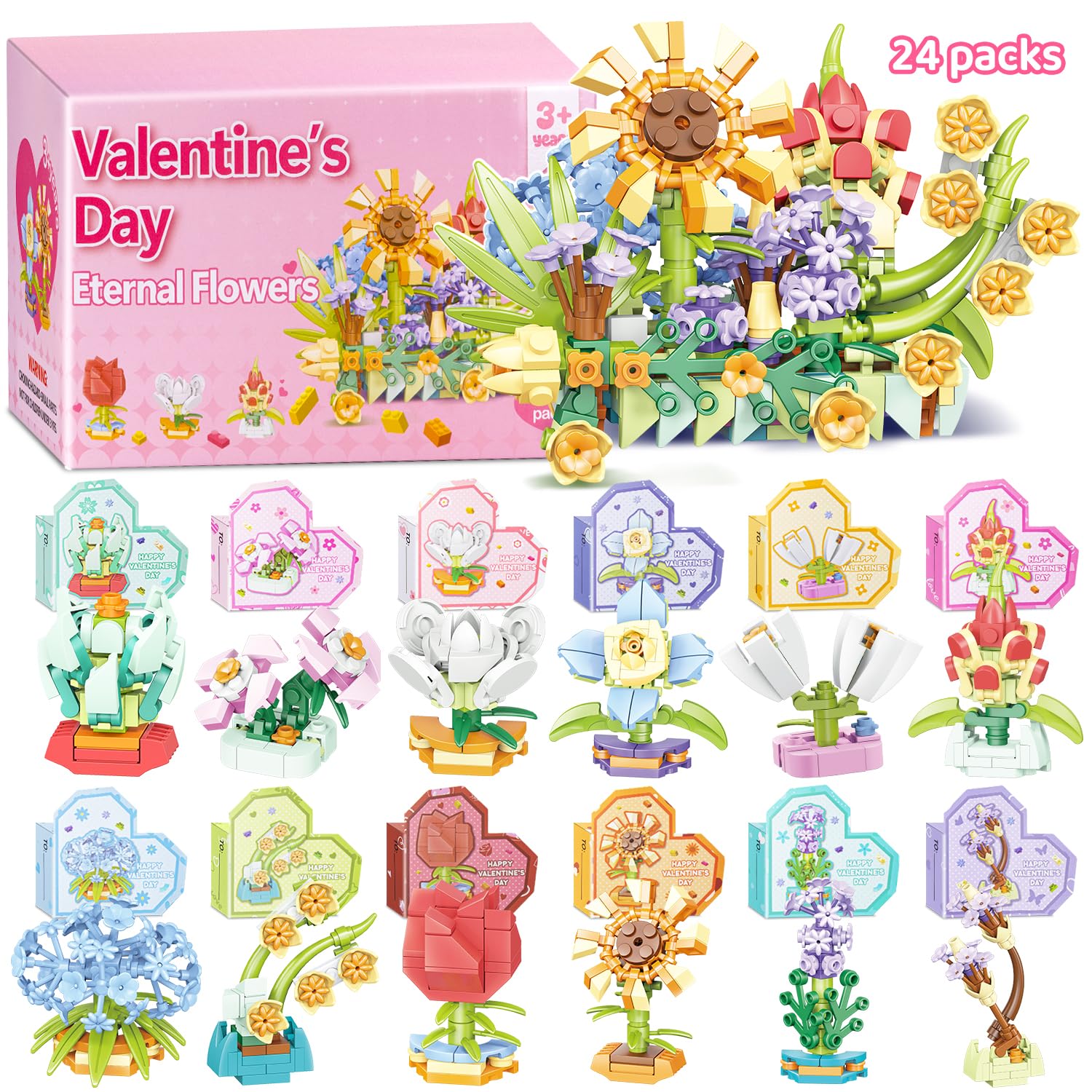 Amazon.com: spxkd 24 PCS Easter Eggs Filled with Flower Building