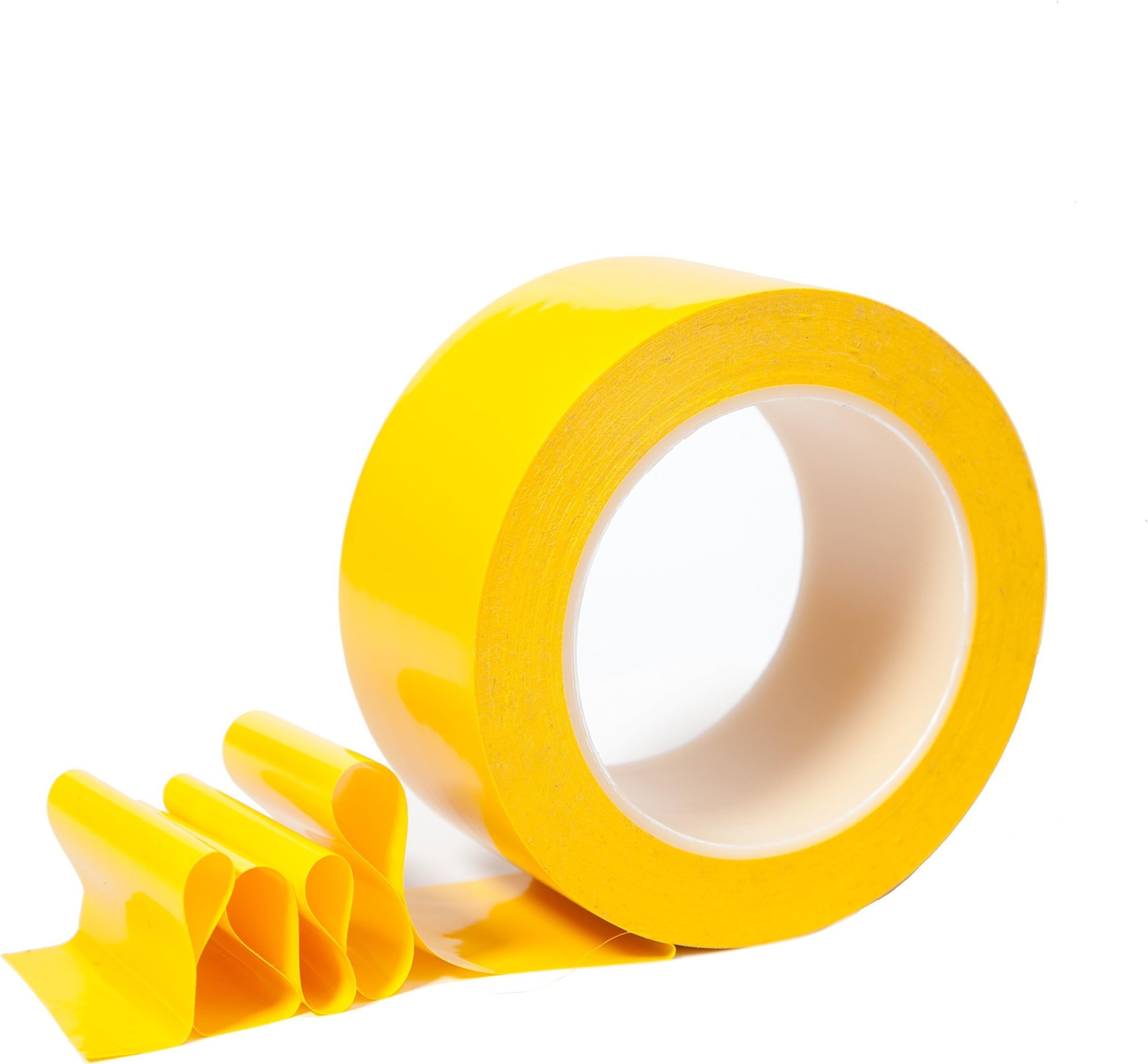 2 Inch Floor Tape for Marking Factories, Warehouses, Workshops, Public Areas with Aggressive Adhesive & Flexible Backing, Yellow 2" Width 36 Yards Length
