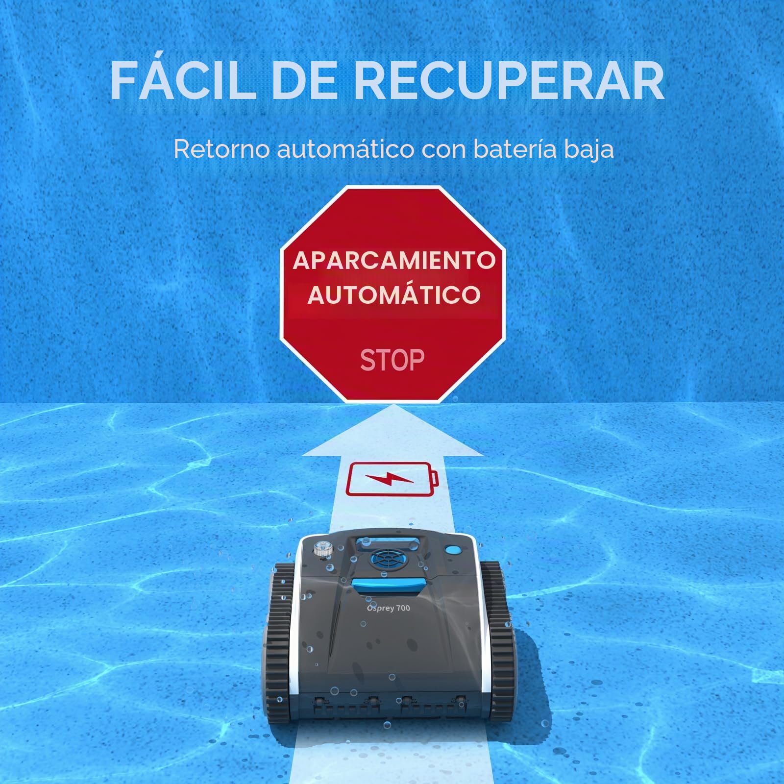 WYBOT Robot Limpiafondos Piscina Inalámbrico para Fondo/Paredes/Línea de Agua, Durante 120 mins con planificación de rutas, Carga Rápida, hasta 120㎡