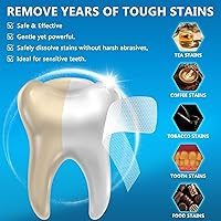 Vista 2 de Tiras blanqueadoras de dientes, blanqueador de dientes, sin peróxido, 28 tiras blancas seguras para el esmalte, 14 tratamientos de blanqueamiento