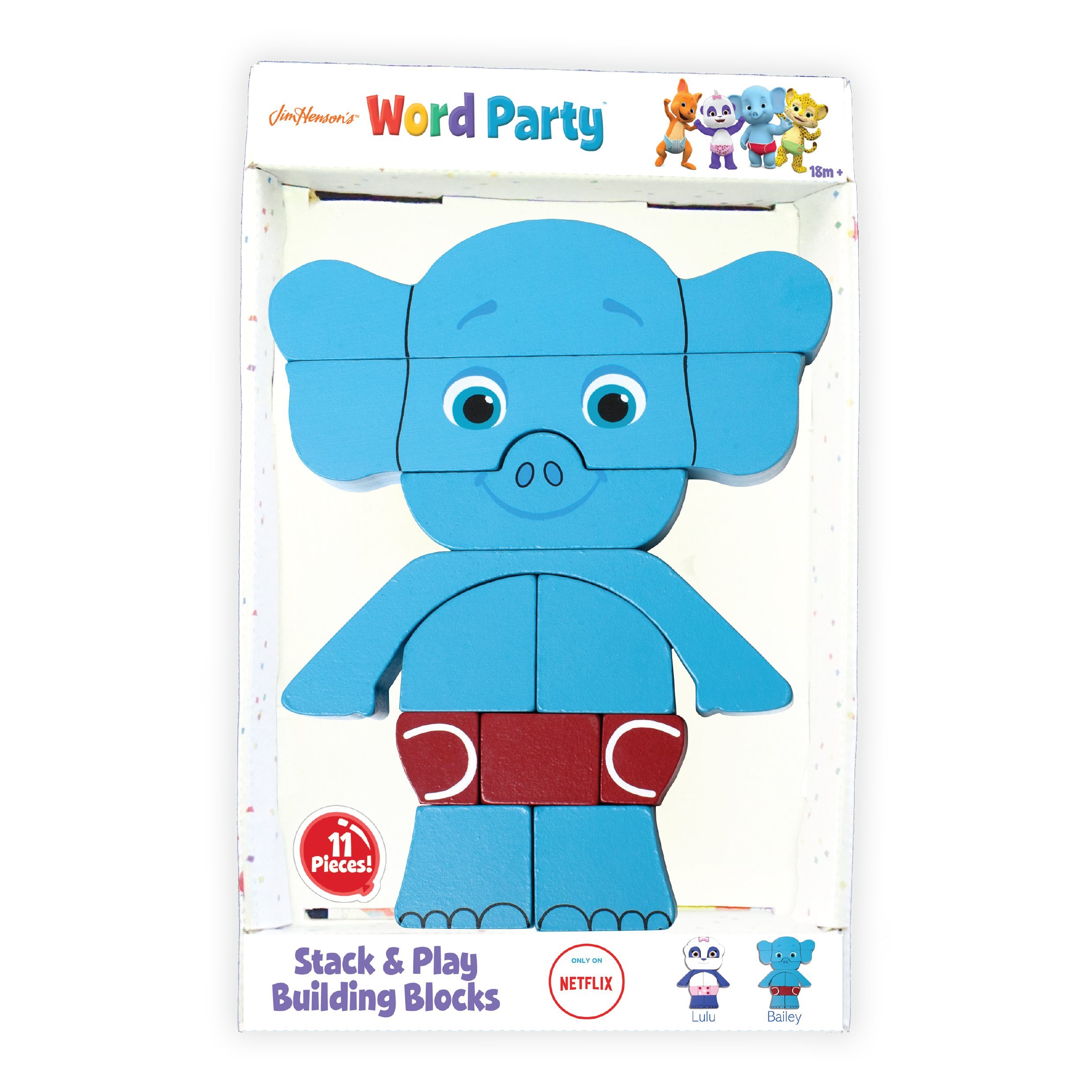 Word Party Bailey Stack And Play Block Puzzle 11 Wood Desertcart