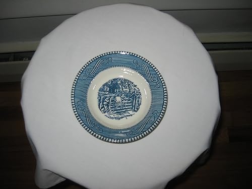 Miniatura 1 de Vintage 1950's Blue Currier & Ives - Tazón de frutas y postres de 5.5 pulgadas, Old Farm Gate