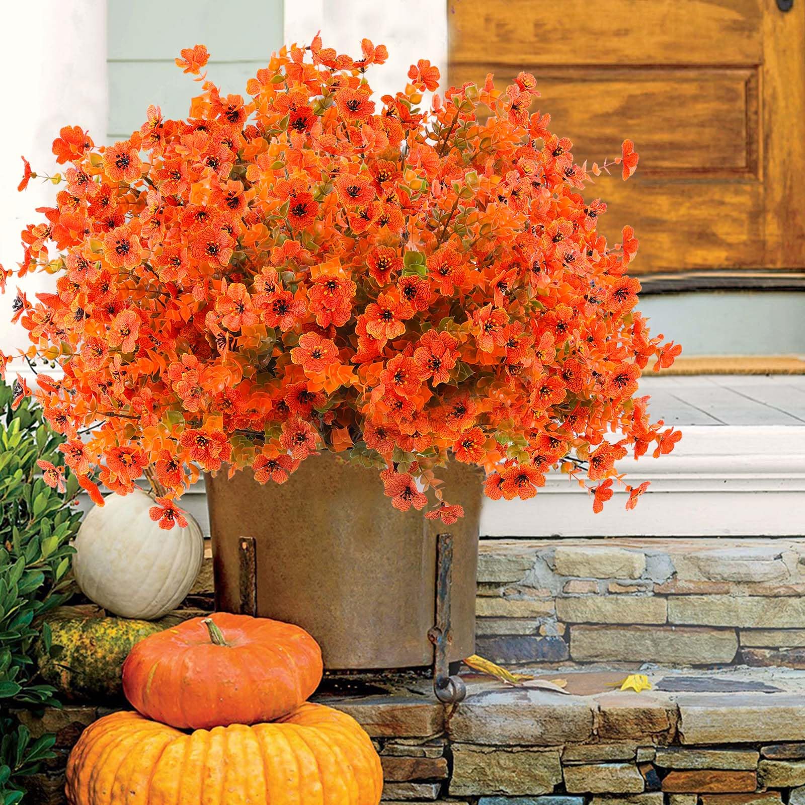 Rowfad 18 Pcs Artificial Mums Flowers