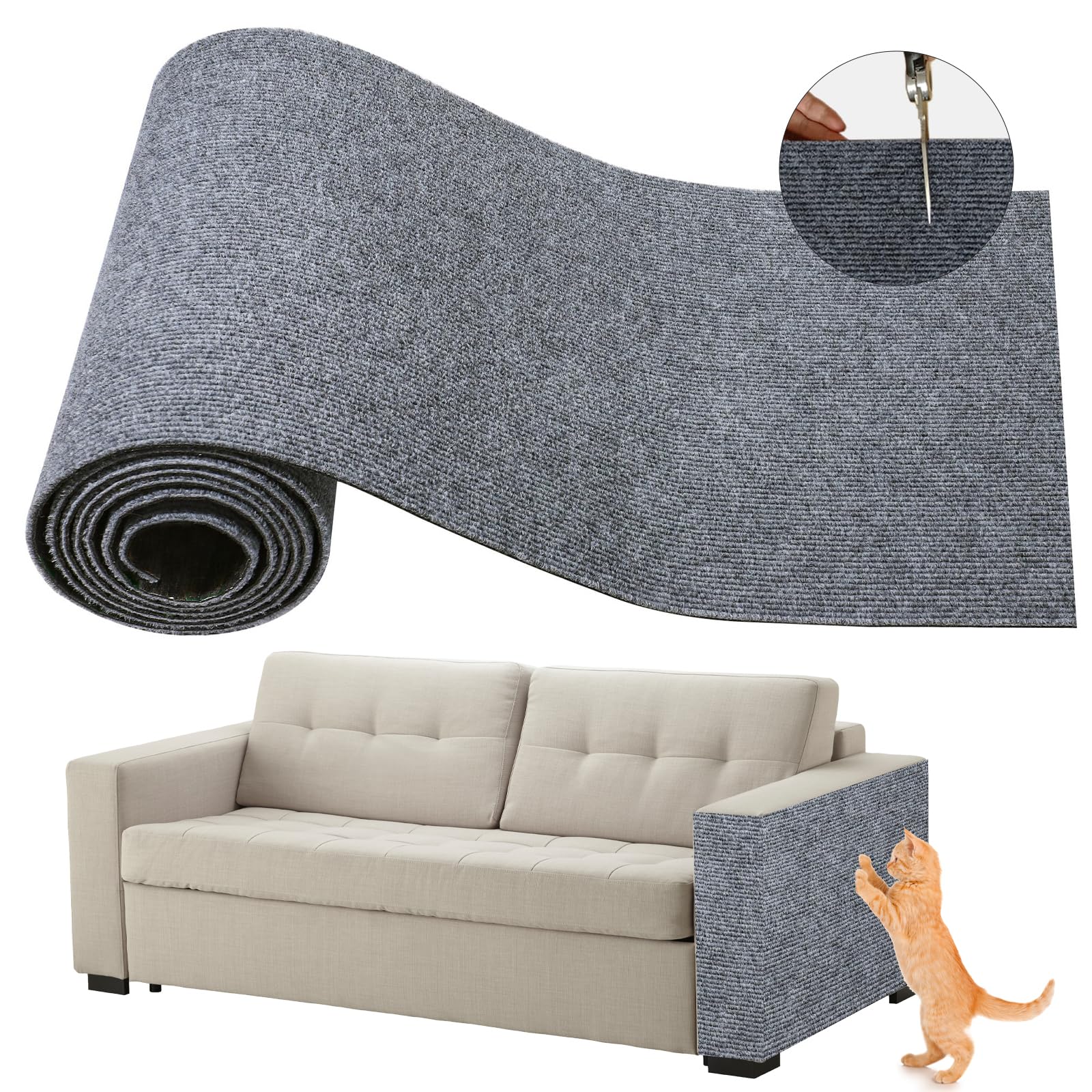 GLOLIT 猫用爪とぎマット グレー 60x100cm