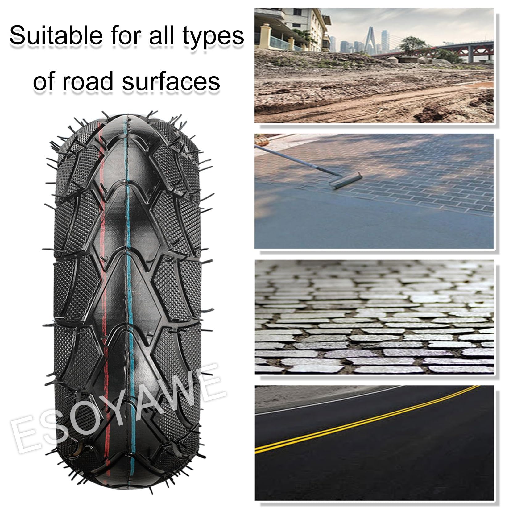 Wytrzymałe gumowe opony pneumatyczne 200 mm 250 mm - zestaw 2 rolek transportowych przemysłowych ze śrubami hamulcowymi i płytkami metalowymi, obrotowymi o 360°, bez śladów i cichymi kółkami