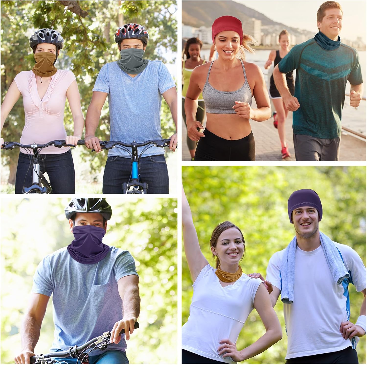 Geyoga 6 Pieces Summer UV Protection Cooling Neck Gaiter Face Clothing Neck Gaiter Mask Scarf Sunscreen Breathable Bandana - Image 6