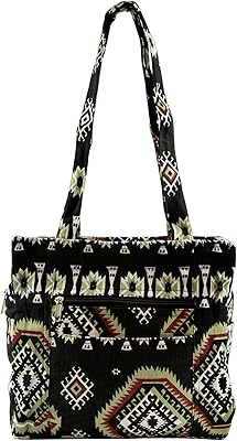 Navajo Southwestern Style Everyday Canvas Handbag in Black