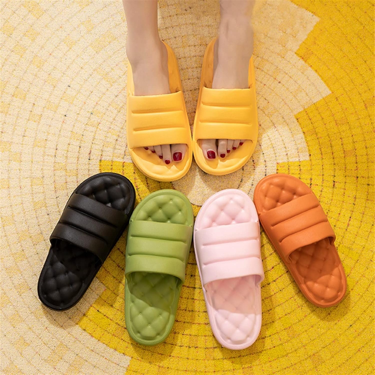 Shark Slippers Women Slippers EVA Soft Sole Slide Sandals Thick Platform Summer Slippers for Home Lady Indoor Bathroom Anti-Slip Shoes Summer Sandals (Color : Black, Shoe Size : 38-39)