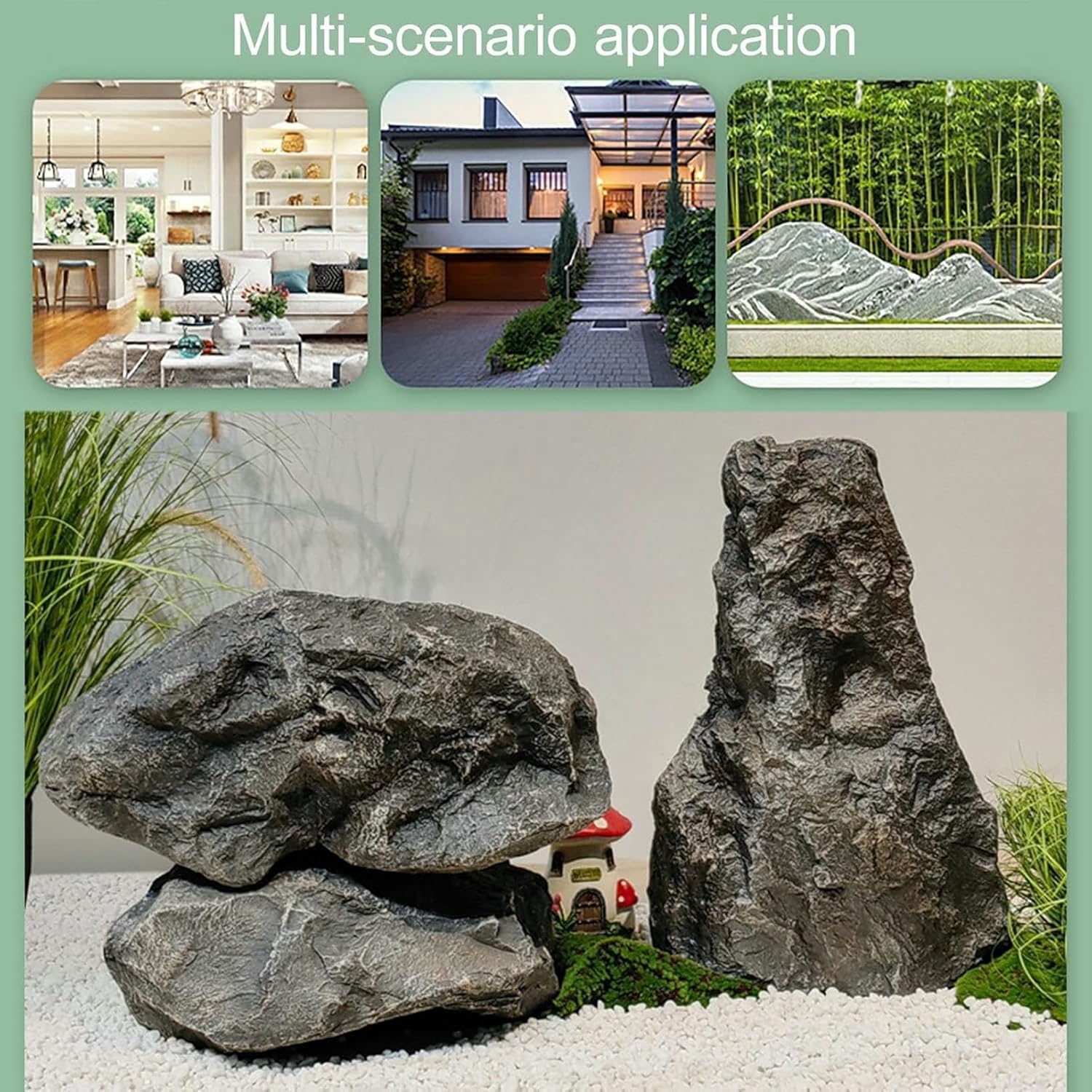 Fake Rocks, Lightweight Landscape Faux Rocks, Artificial Plants Decorative, PU Foam Artificial Landscape Boulder, for Aquarium Décor, Garden Photography