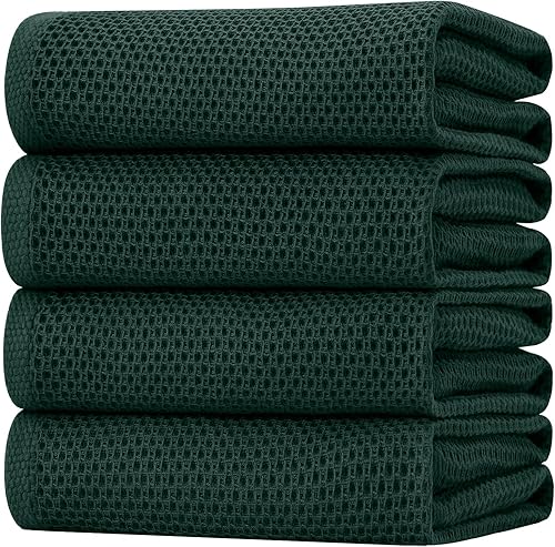 Miniatura 224 de Homaxy Paños de cocina de 100% algodón con tejido gofre, toallas de cocina ultra suaves, absorbentes, de secado rápido, 12 x 12 pulgadas, paquete