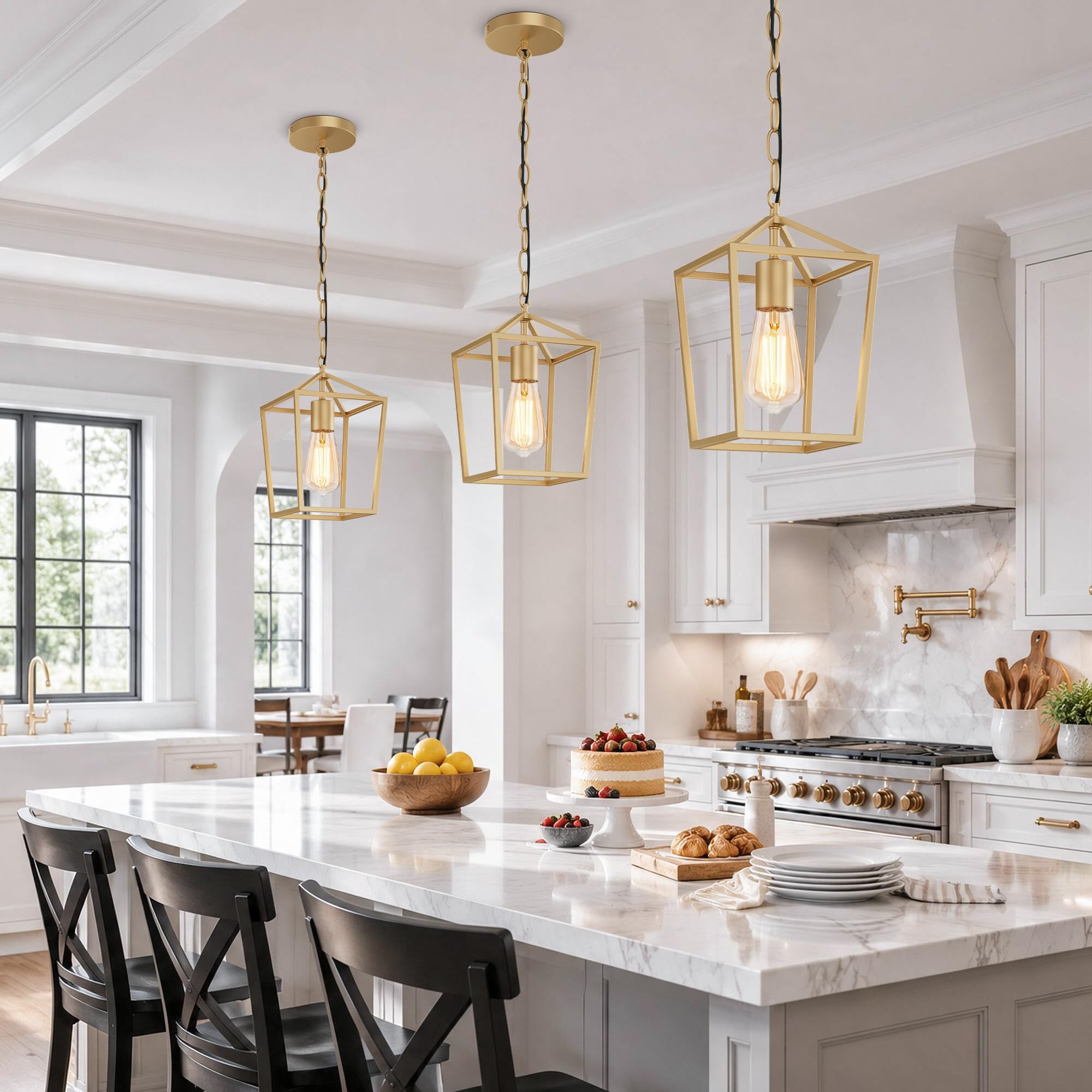 Phaosio Gold Pendant Light - Kitchen Island Lighting -2