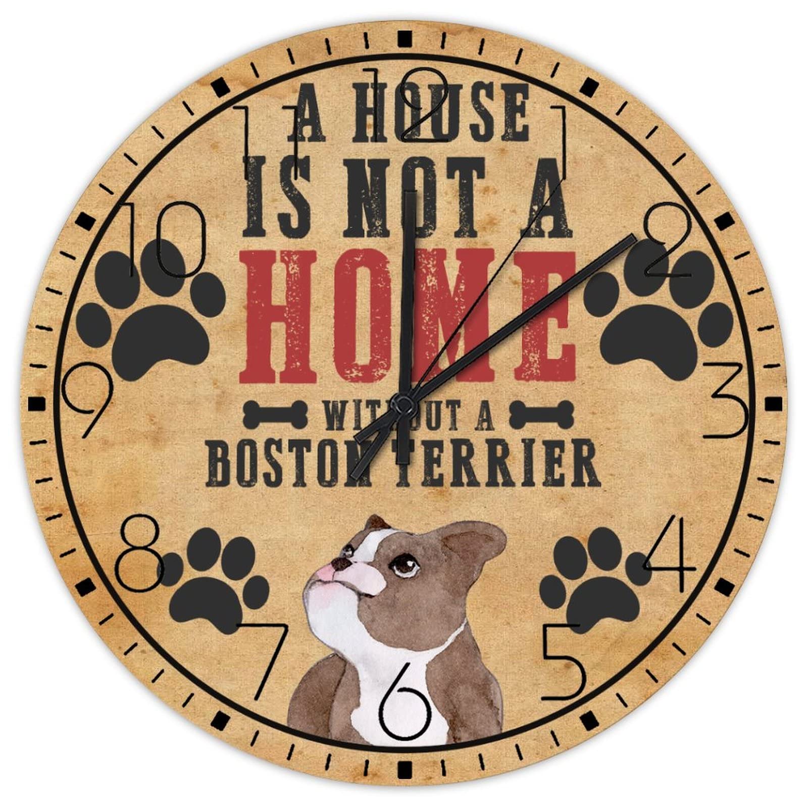 Horloge murale silencieuse pour amoureux des chiens - Cadran 30 cm sans tic-tac