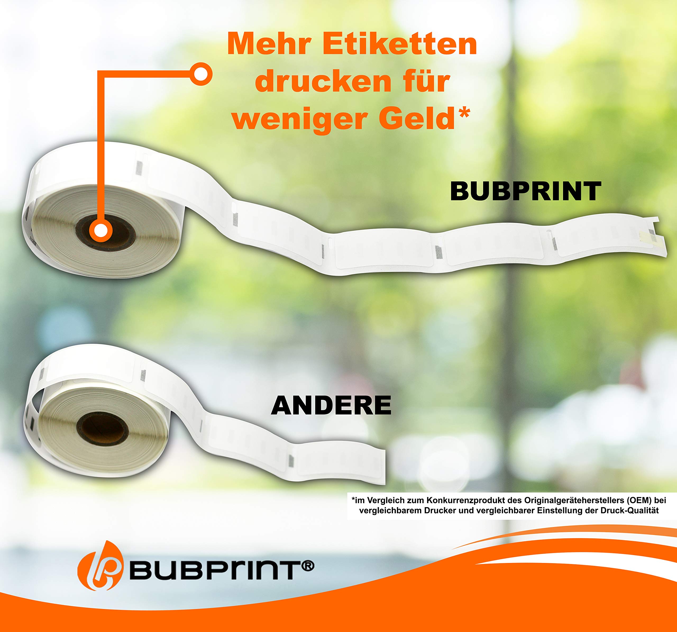 Bubprint 50 Etiketten kompatibel als Ersatz für Dymo 11353 S0722530 für Labelwriter 310 320 330 Turbo 400 Twin Turbo Duo 450 Twin-Turbo Duo SE450 25X13MM WEISS