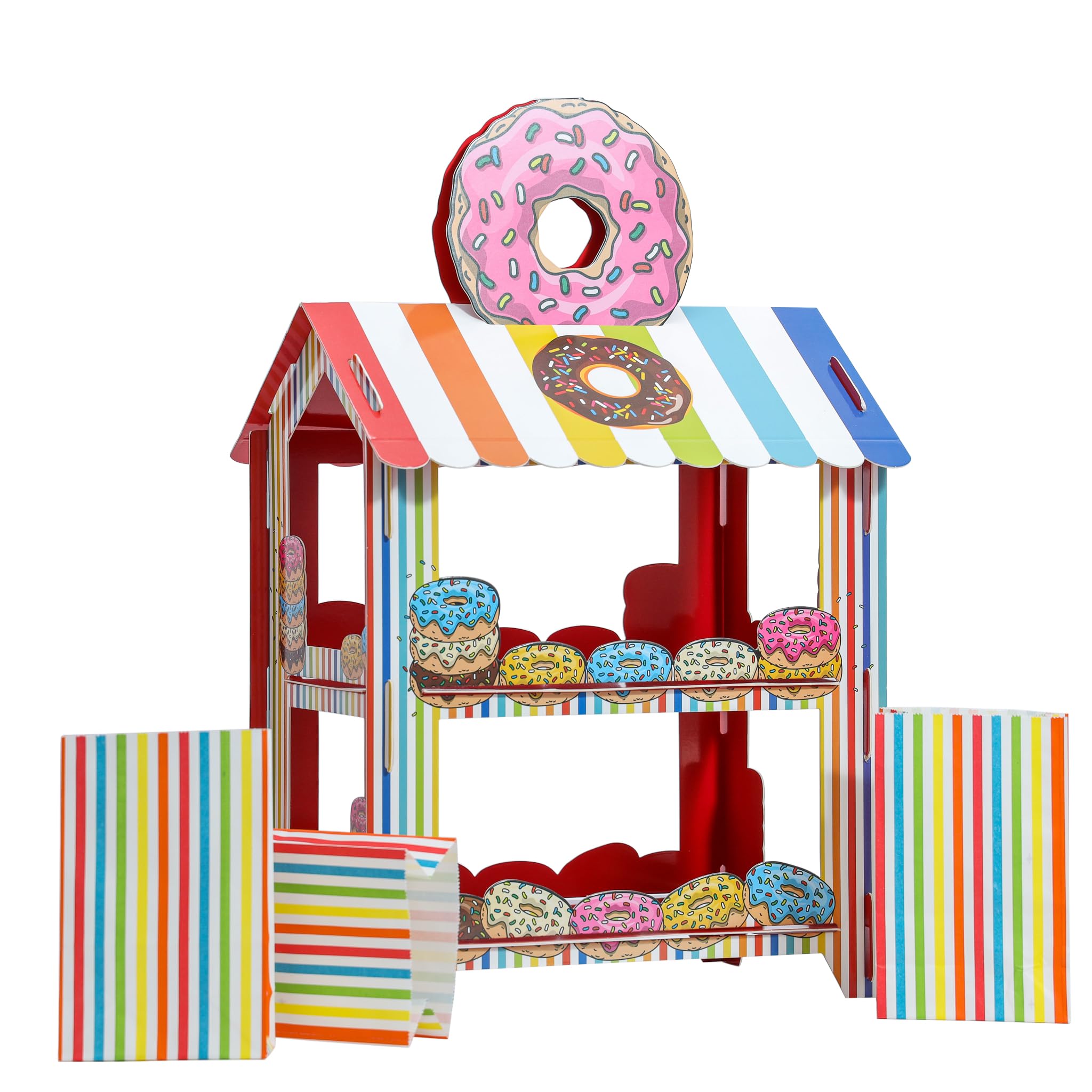Evelay Doughnut Sweet Stand Shop Display Stand Cake Dessert Birthday Party Sweets Popcorn Hotdog Treats Partyware (Doughnut)