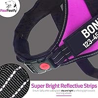 Vista 49 de Personalized No Pull Dog Harness with Custom Name and Phone Number by PawPawify, Heavy Duty Pet Vest to Prevent Tugging, Pulling, or Choking, Blue