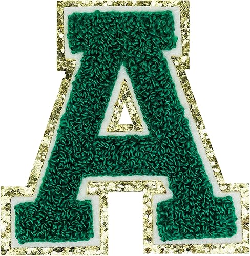 Miniatura 23 de Jongdari Letras termo-adhesivas para ropa, parche de letras de felpilla con brillantina del alfabeto, apliques para coser con adhesivo planchado, 8