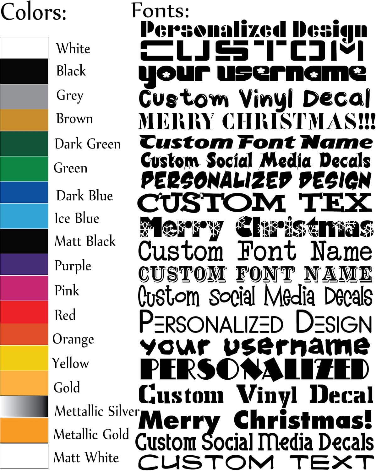 Personalized Design Your Own Name Custom Vinyl Decal Custom Text Vinyl Sticker Car