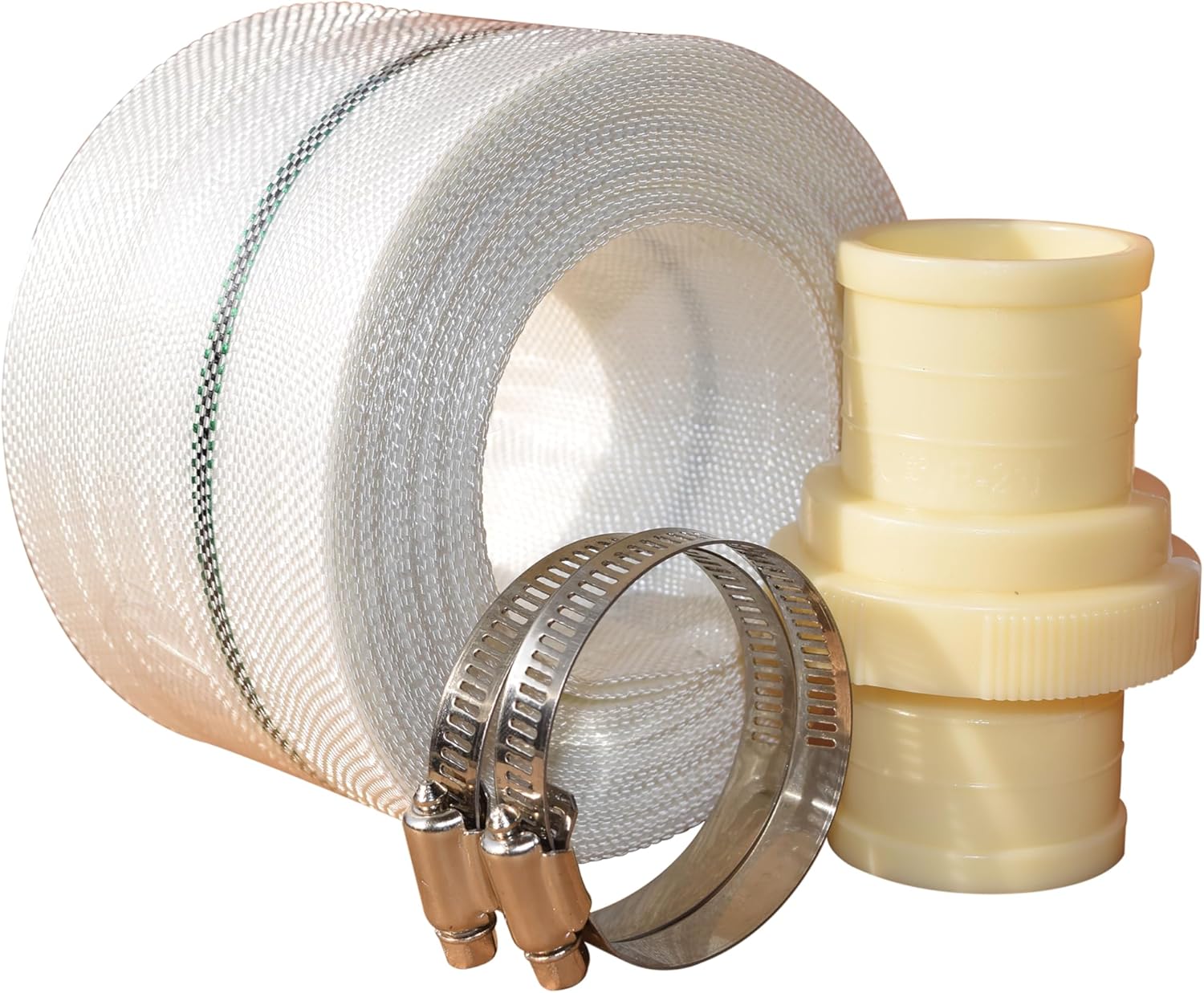 Polyester Woven Layflat Hose Kit for pool backwash water discharge draining irrigation pump agriculture or swimming pool (1.5inch X 100ft)