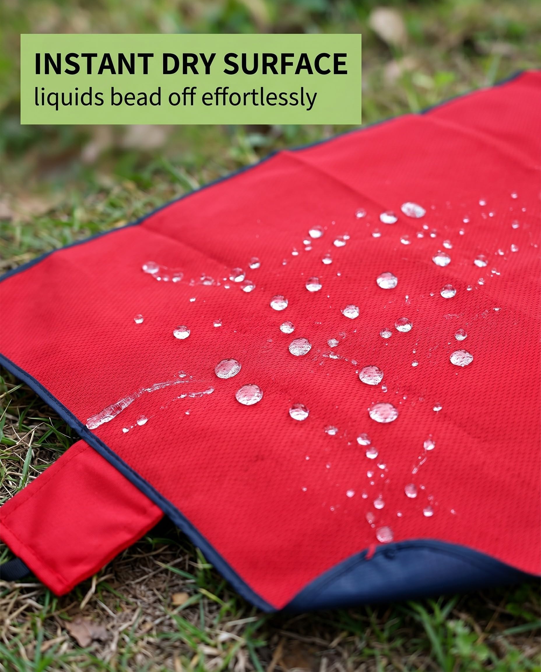 TISCH Telo Coperta Picnic Impermeabile 70x110 cm Rosso Pieghevole Portatile Anti-Sabbia