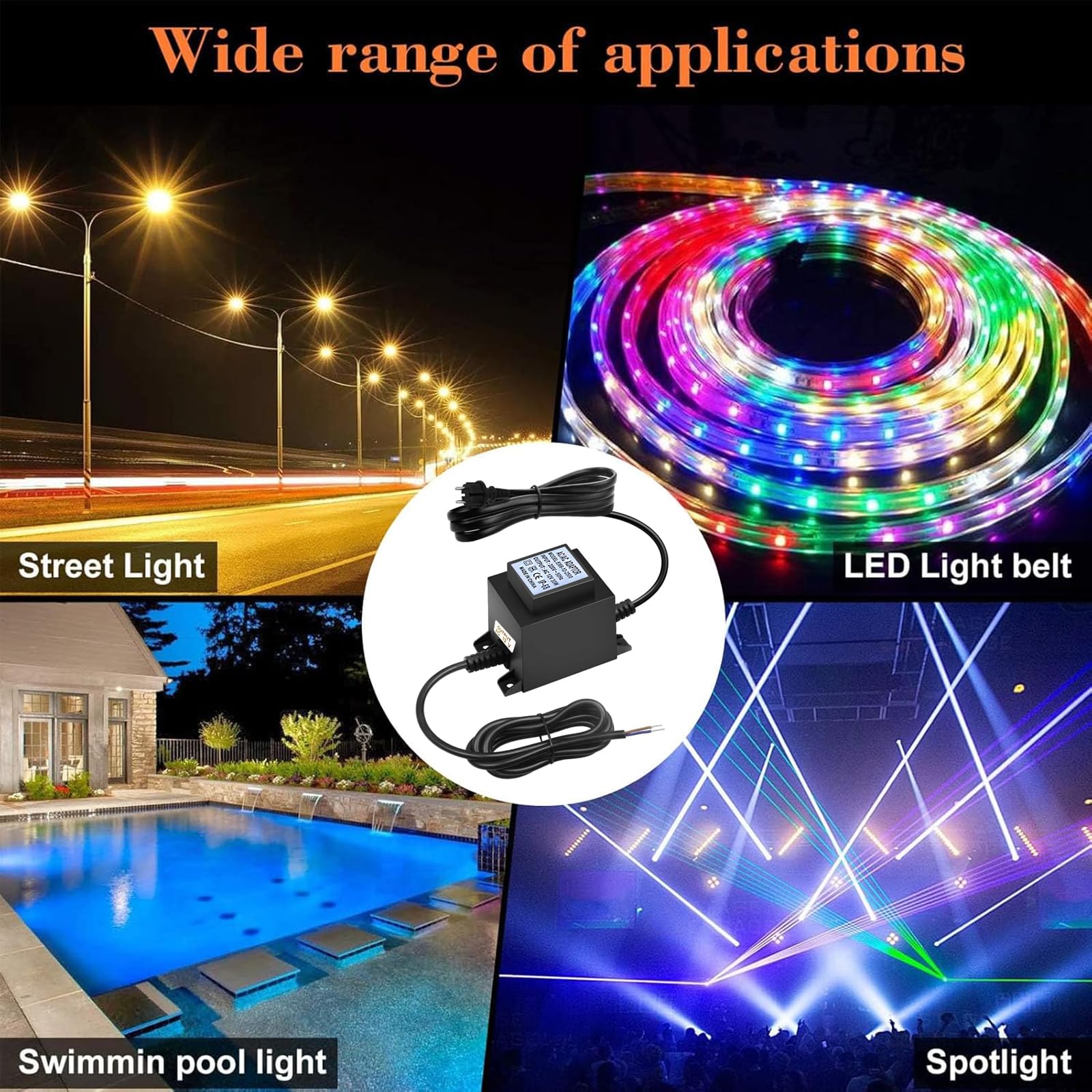 LED Trafo 12V Netzteil AC/AC 30W, Außen Steckernetzteil Transformator IP68,Transformator 220v 12v mit Stecker, led netzteil für LED-Beleuchtung und Teichpumpen