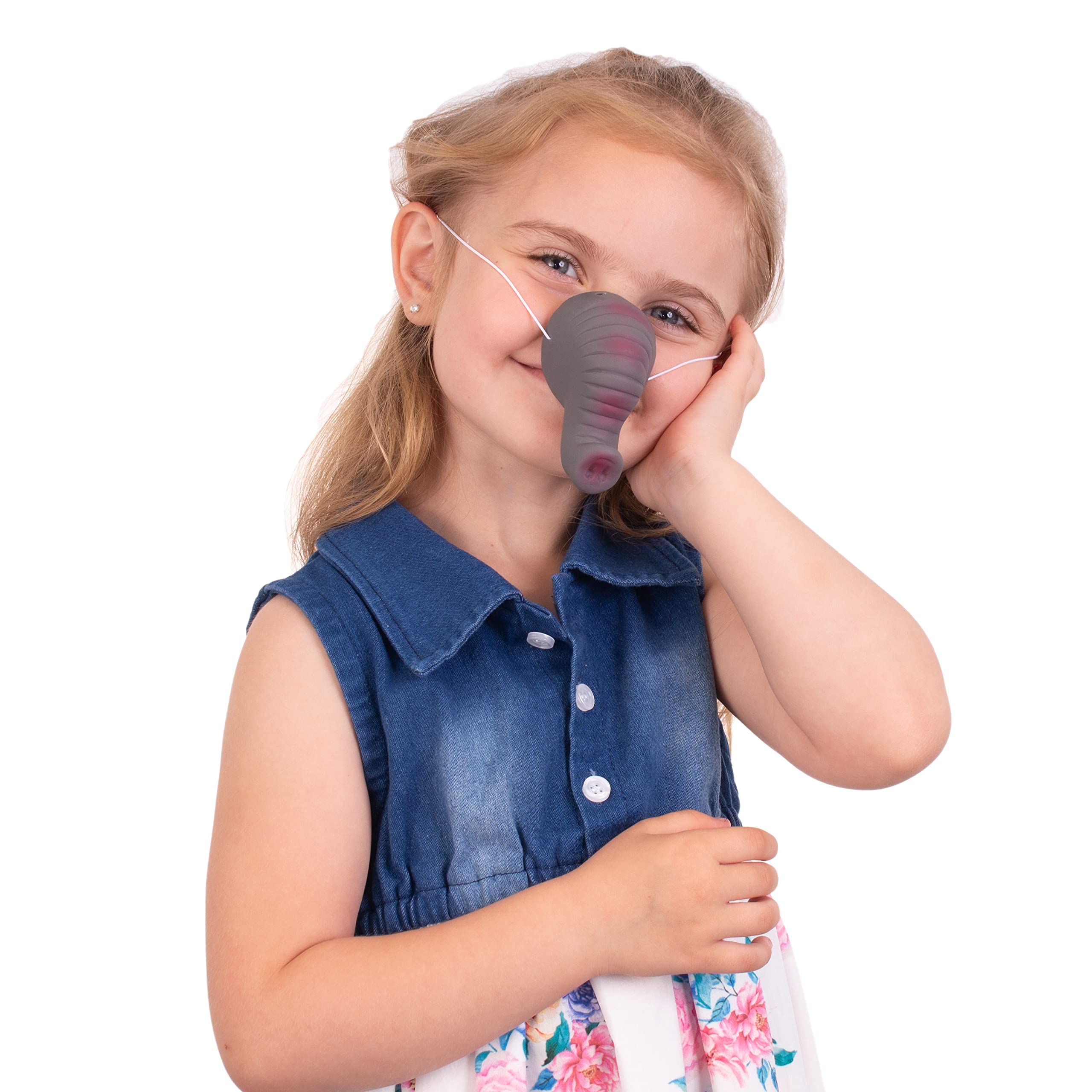 Veil EntertainmentAnimal Elephant Proboscis Trunk Costume Accessory Nose, Grey Pink, One-Size