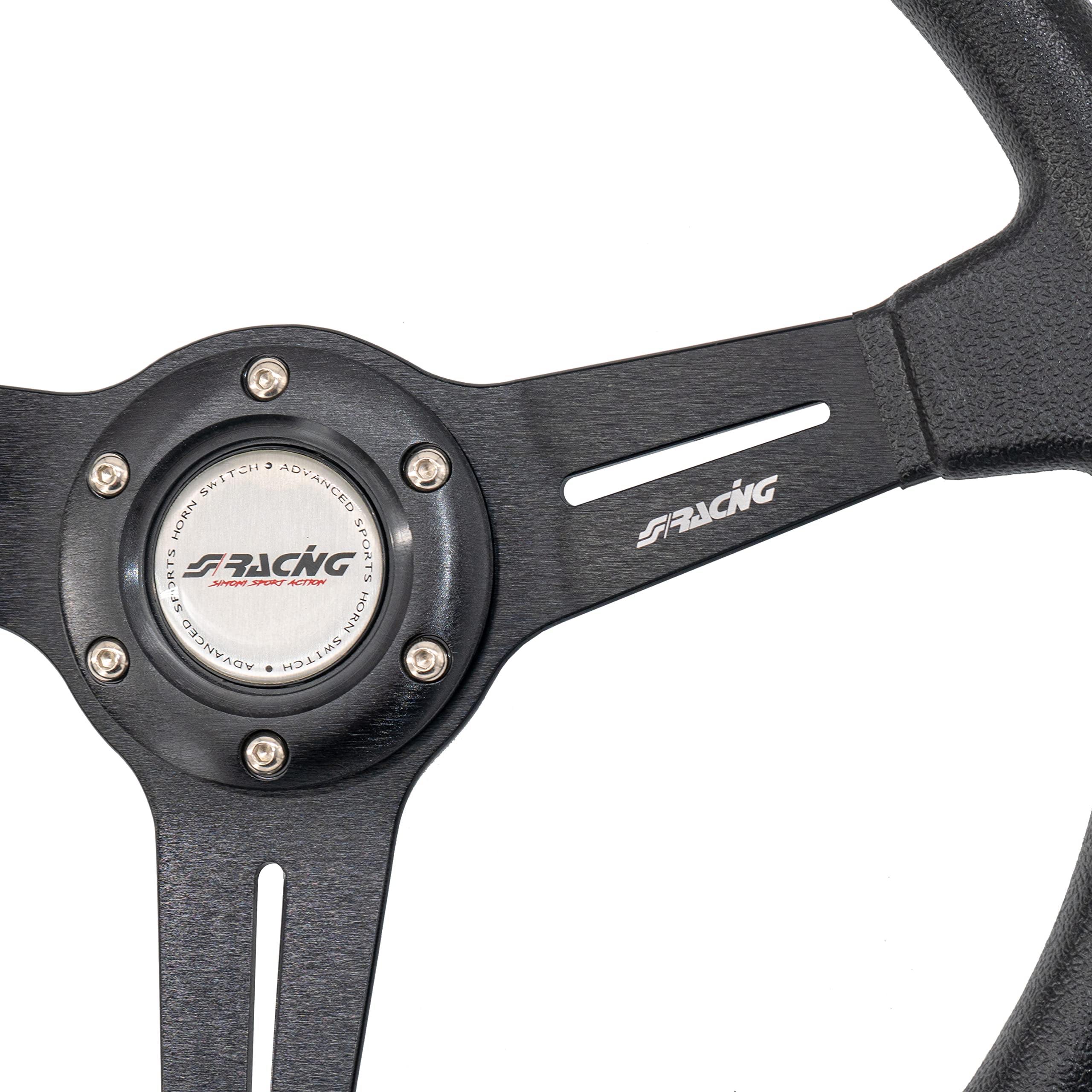 Simoni Racing Volante Deportivo Slag 350mm - Negro PU