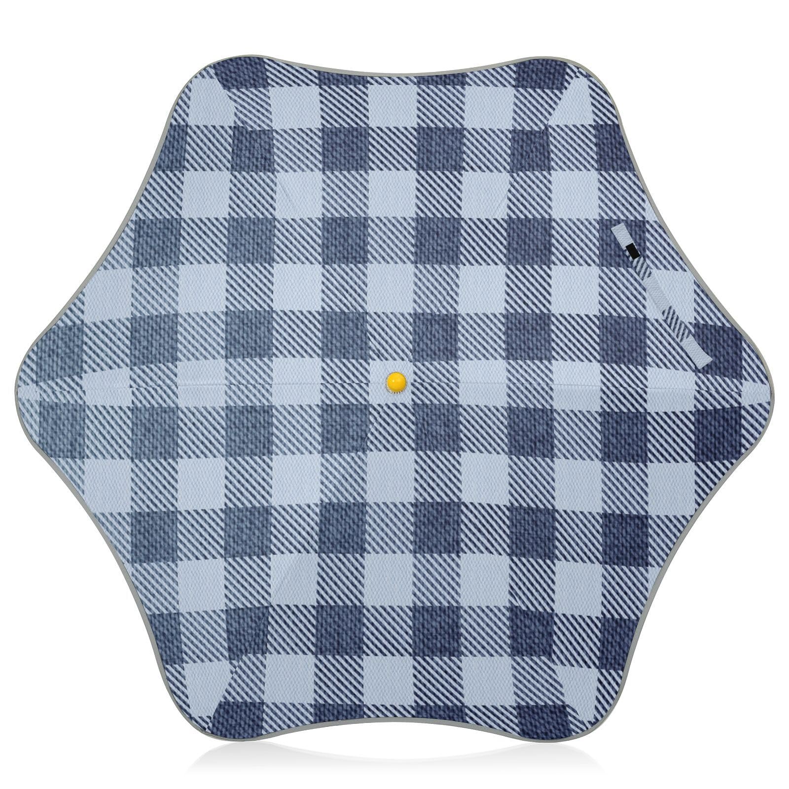 GuoChe Toddler and Little Kid Umbrella Rain Sun and Wind Protection Umbrellas Cowboy Plaid with Reflective Strip for Girls Boys Toddlers Child Pinch-Proof