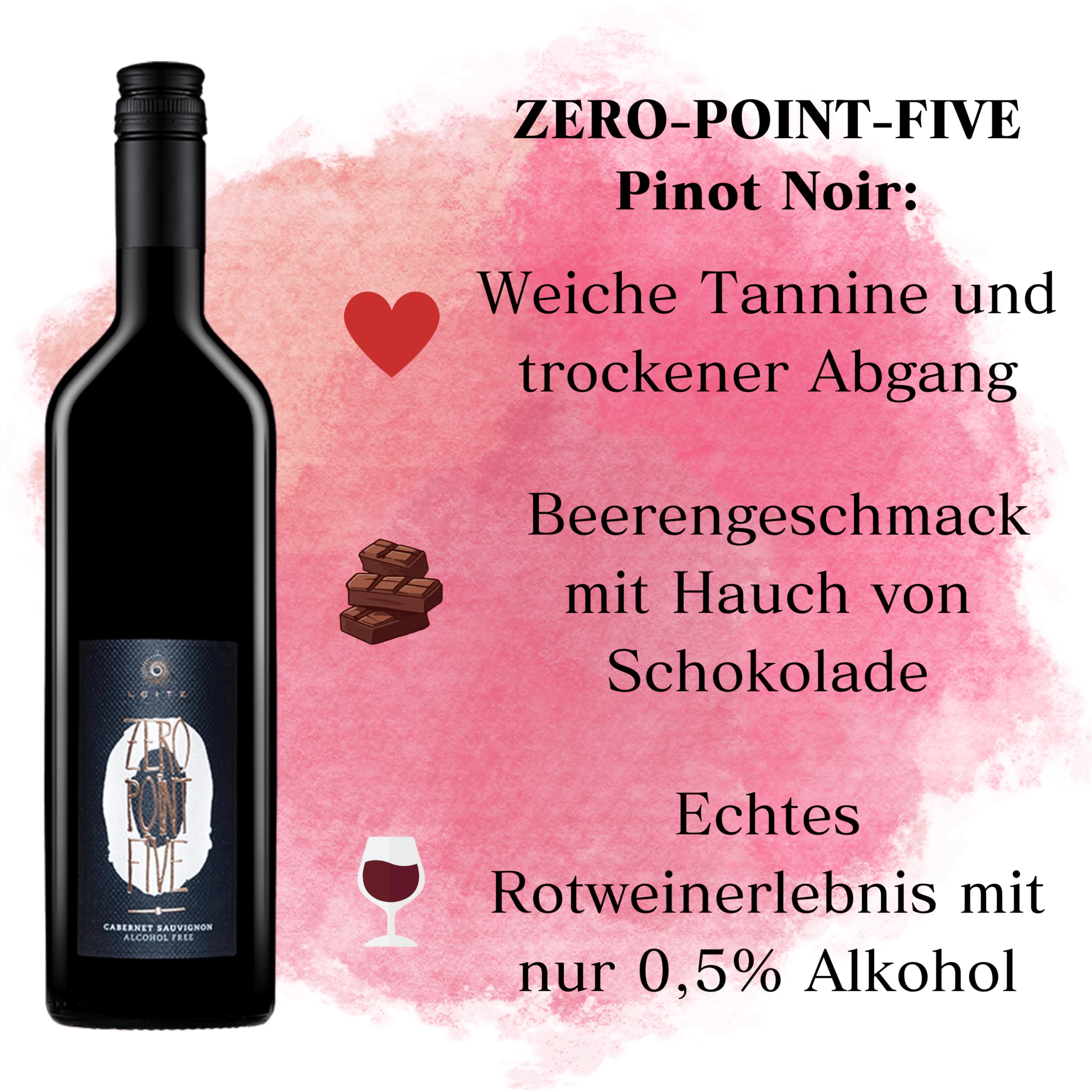Alkoholfreier Wein von Weingut Leitz | <0,5% vol | 6er Probierpaket | Rotwein, Weißwein & Rosé entalkoholisiert inkl. Gratis Weinausgießer
