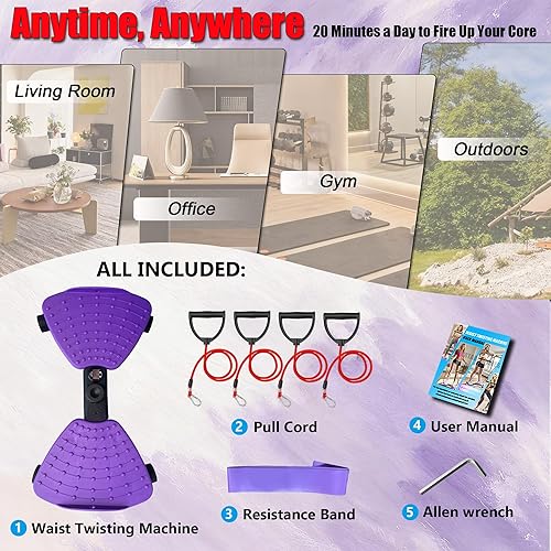 Miniatura 9 de Tablero de la torsión para el ejercicio, máquina de torsión de la cintura, tablero del tornado de la cintura