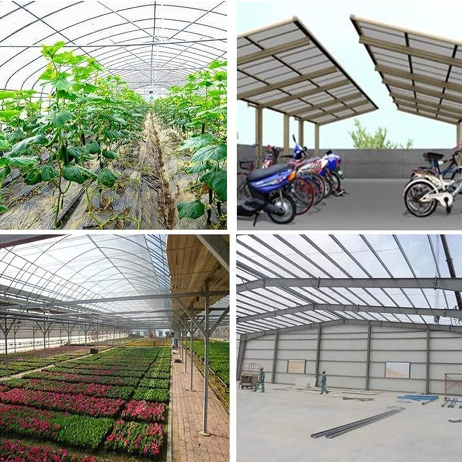 Polycarbonate Roof Sheet, 0.8mm Fiberglass Board Outdoor Insulation Daylighting Board, Cold Frame Replacement Board, for Outdoor Garden Pergola(1X10m)