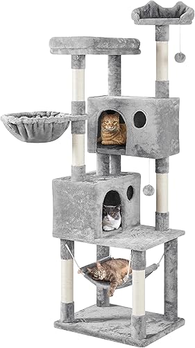 Yaheetech Torre de árbol para gatos de 73 pulgadas para gatos de interior, centro de actividades para gatos de varios niveles con postes rascadores,