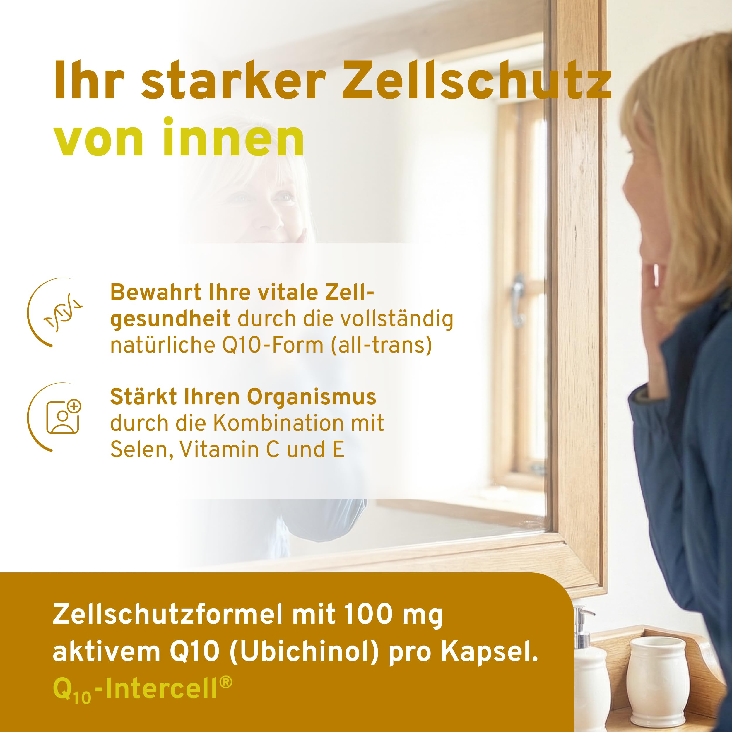 Coenzym Q10 Intercell mit Ubichinol Pellets - Hochdosiert & exzellente Bioverfügbarkeit (Humanstudie) – 60 Kapseln mit Selen, Vitamin C & E – Innovatives 2-Phasen System ohne Gelatine