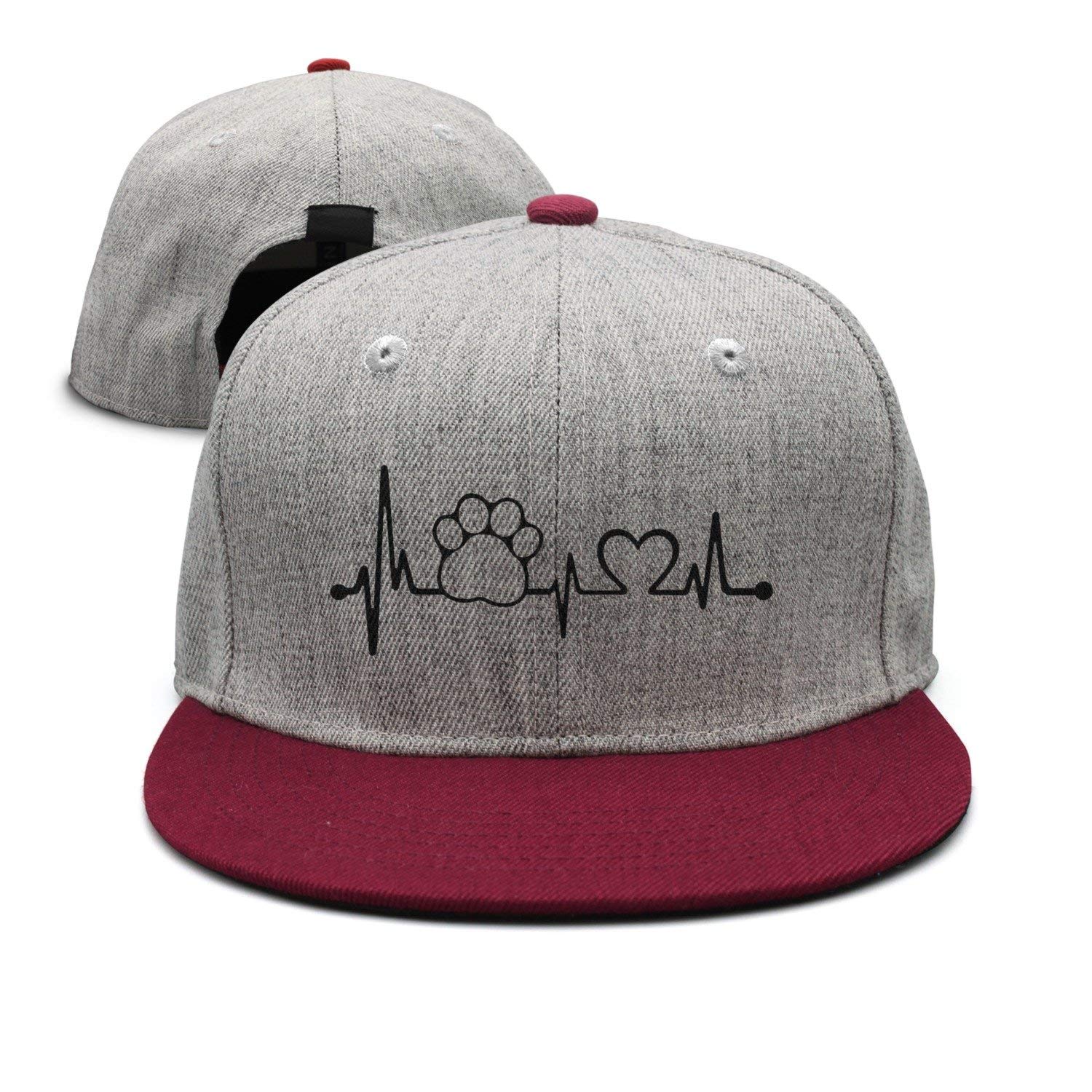 Paw Print Heartbeat Unisex Adult Adjustable Trucker Dad Cap（one Size）