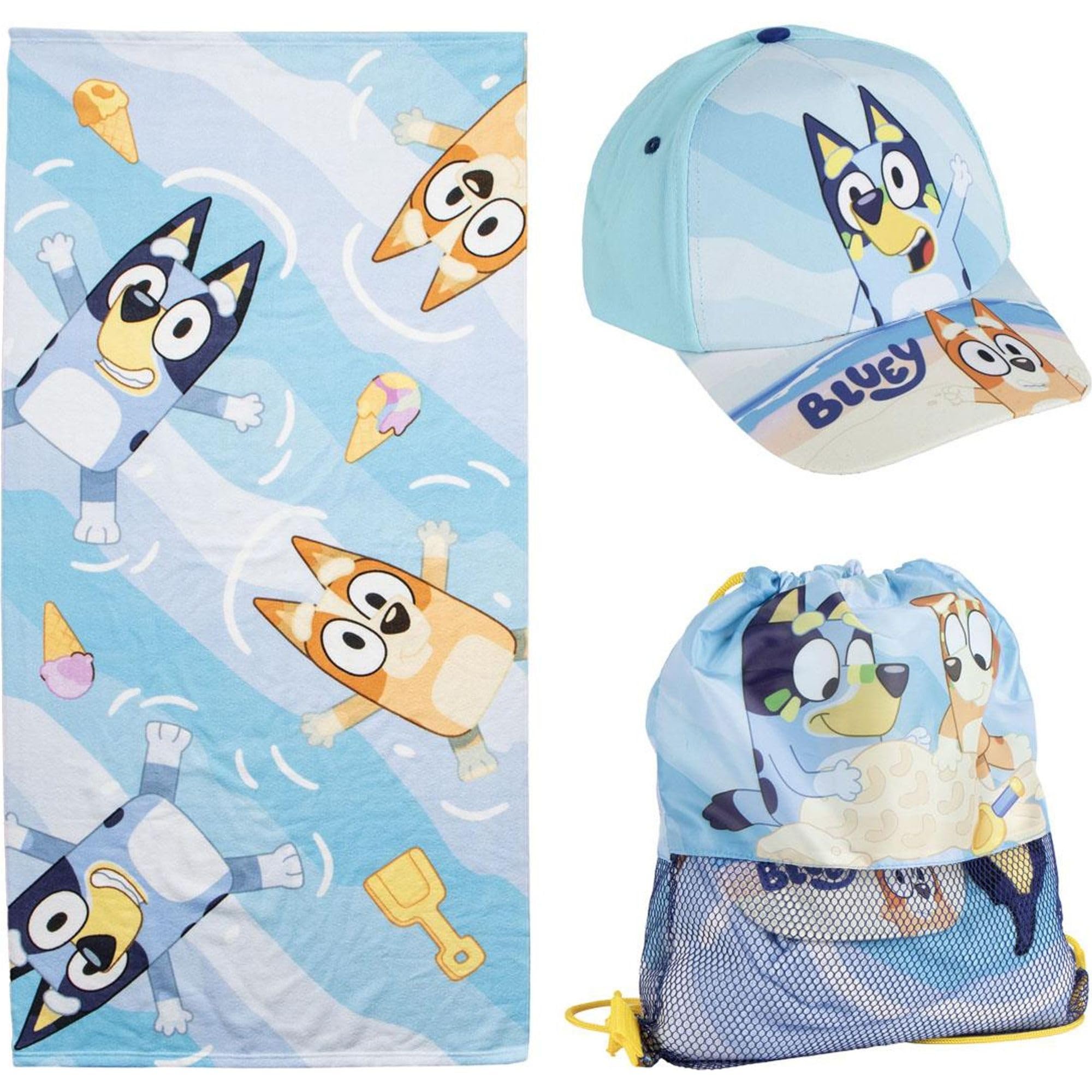 Bluey Medium Cerdá Life's Little Moments Towel Set With Bag - Soft Bath Towel & Practical Gym Bag For Children