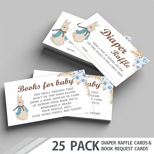 Miniatura 4 de JCVUK Juego de 25 invitaciones de baby shower con sobres boletos de rifa de pañales y tarjetas de solicitud de libro de baby shower fiesta de baby