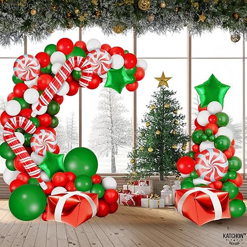 Miniatura 4 de KatchOn, Juego de arco de globos de Navidad  Paquete de 123  Globos de aluminio de Navidad para decoraciones de Navidad en interiores  Globos de