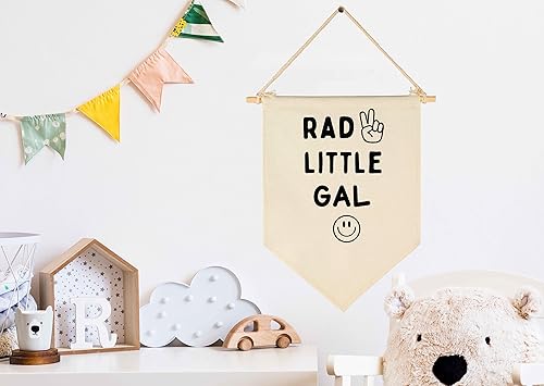 Miniatura 2 de Rad Little Gal - Cartel de la paz sonriente, regalos de decoración de bandera para niñas y niños, cartel de pared para guardería, habitación de