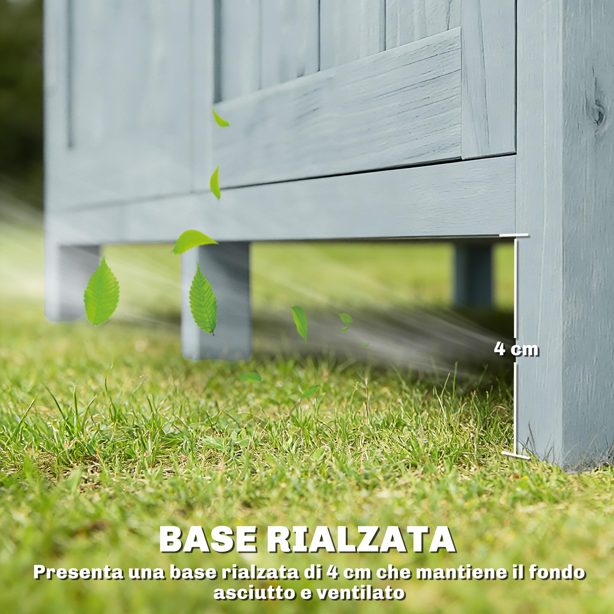 Outsunny Armadio da Giardino in Legno di Abete con Kit Antiribaltamento, Casetta Porta Attrezzi da Esterno con 2 Ante Bloccabili, 2 Ripiani, 10 Ganci, Tetto Inclinato Asfalto, 85x54x170 cm, Grigio