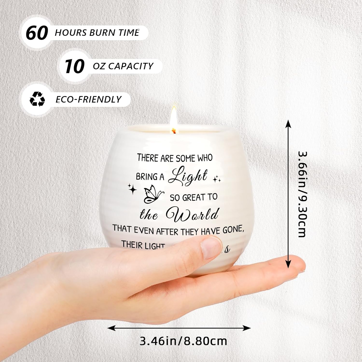 Sympathy Gift for Loss of Loved One,10 Oz Memory Candle for Loss of Loved One, Celebration of Life Decorations Memorial Gifts Bereavement Gift for Loss of Dad Mom,Sympathy Candles in Handmade Jar - Image 4