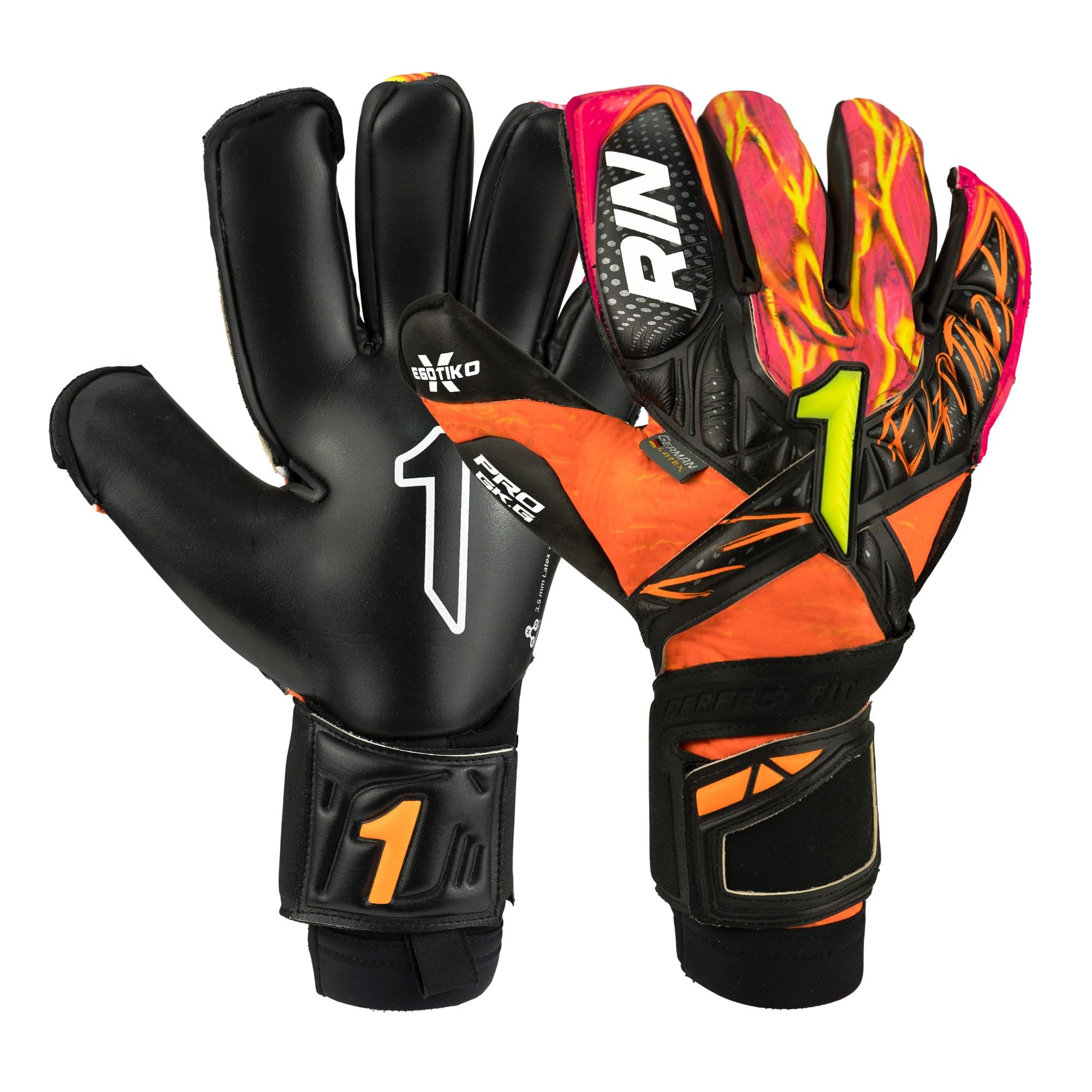 Rinat Goalkeeper Gloves Egotiko X Pro Adult, Orange, Size 11